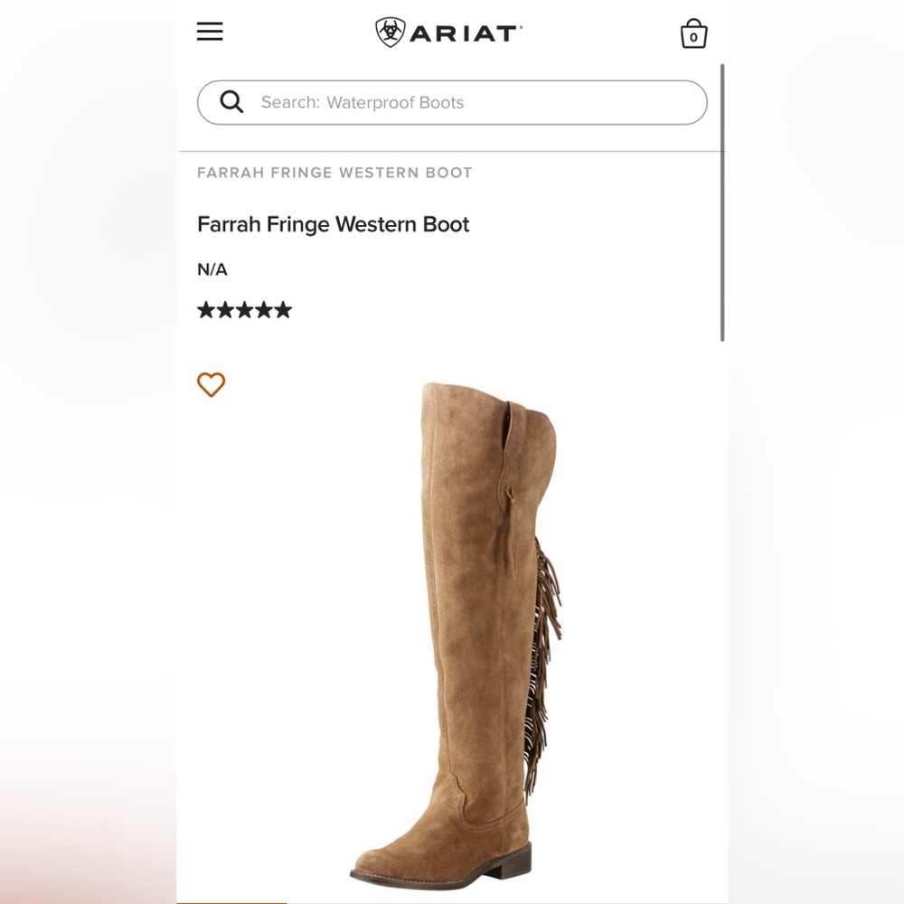 Ariat Farrah Fringe Western Boot knee high size 9.5